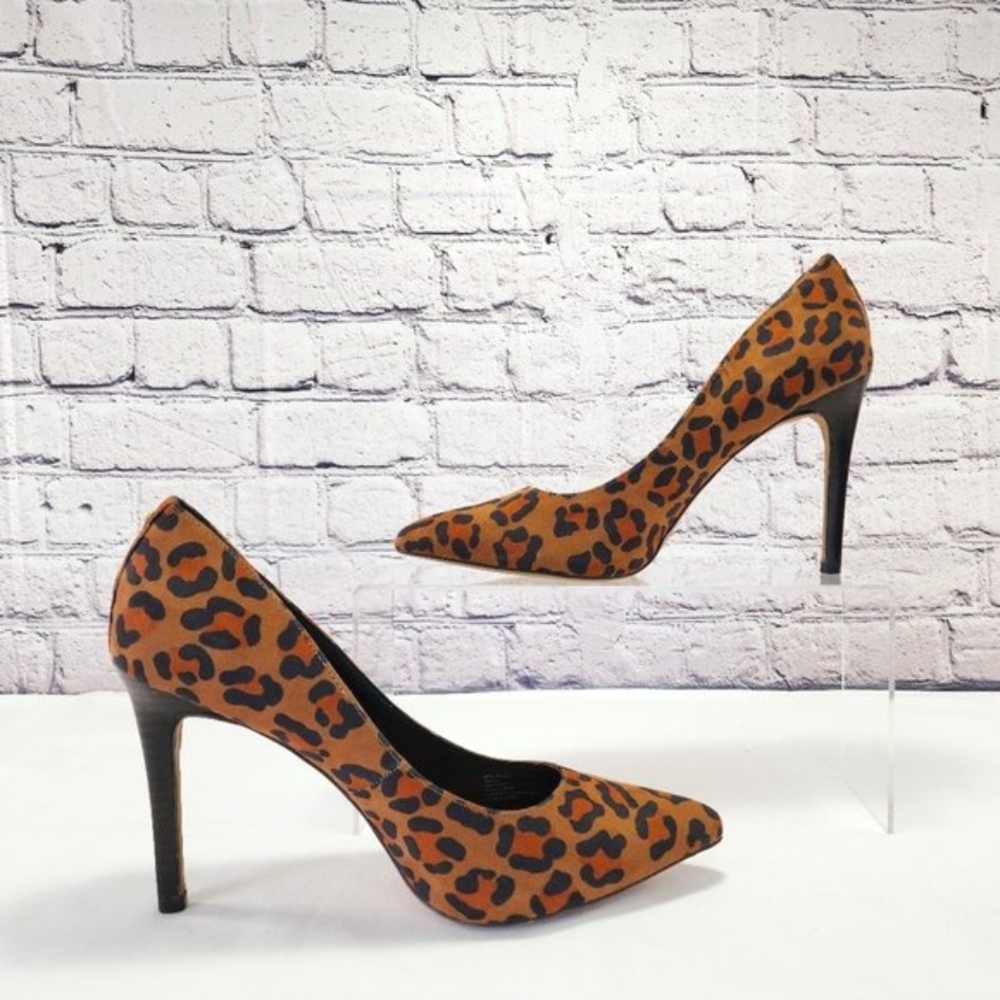 BCBGeneration - Stiletto, fabric, approx. 4", leopard print, size 10B